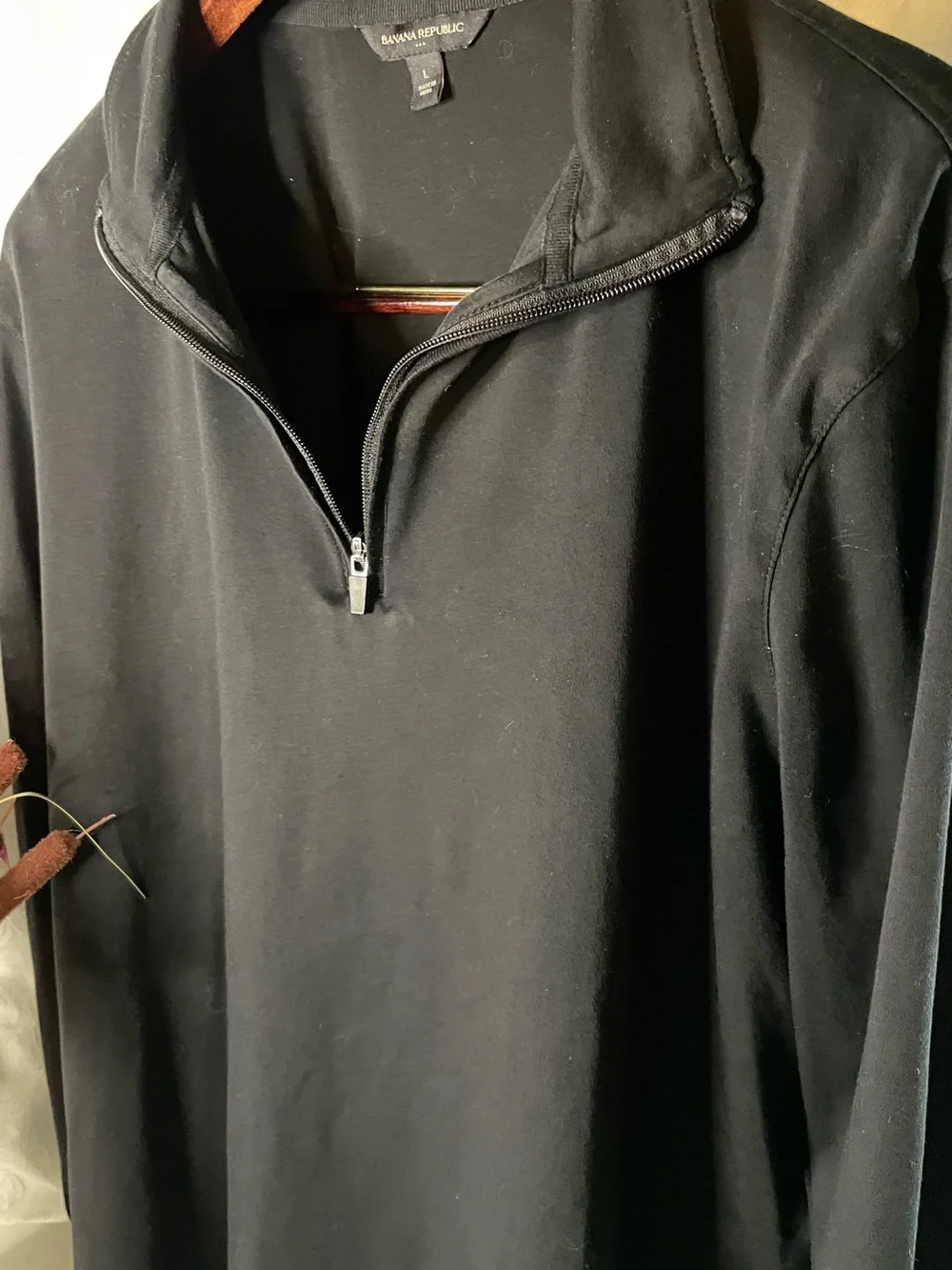 Banana Republic Men's/Womens Black Quarter-Zip Pullover Size-L